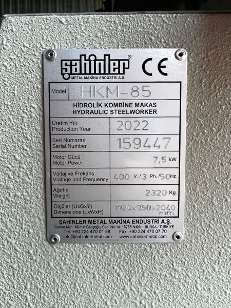 ŞAHİNLER HKM 85 HİDROLİK ÇİFT PİSTONLU KOMBİNE MAKAS