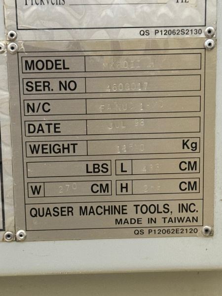 QUASER MARKA ÇİFT PALET CNC YATAY İŞLEME MERKEZİ