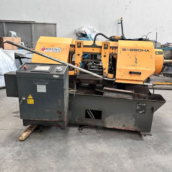 280 lik TAM OTOMATİK ÇİFT MENGENE HİDROLİK ÜST BASKILI TOPLU KESİM MAFSALLI ŞERİT TESTERE