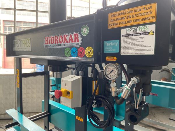 HİPSAN PRES 30 TON HEM MOTORLU HEM KOLLU HİDROLİK PRES