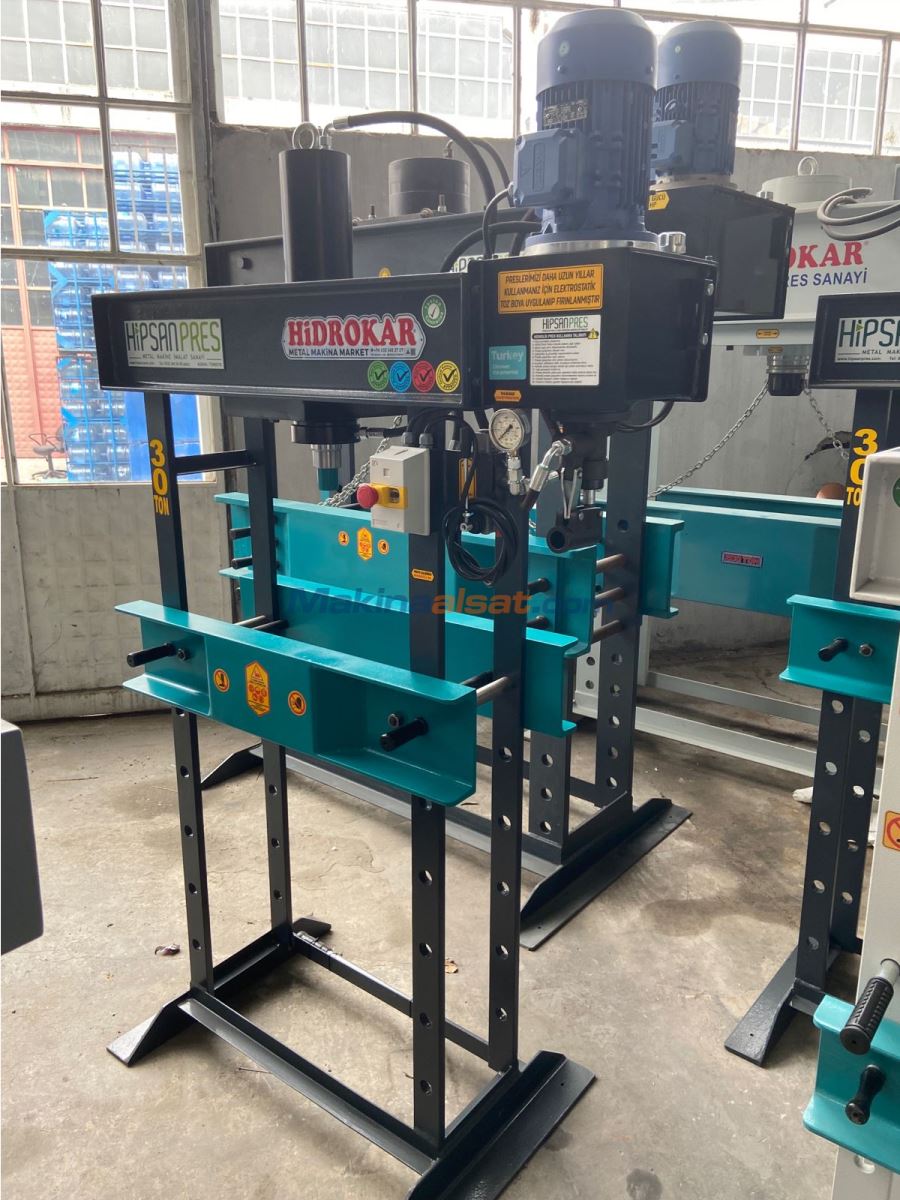 HİPSAN PRES 30 TON HEM MOTORLU HEM KOLLU HİDROLİK PRES
