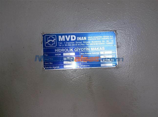 MDV İNAN 8 Metre x 4mm GİYOTİN MAKAS