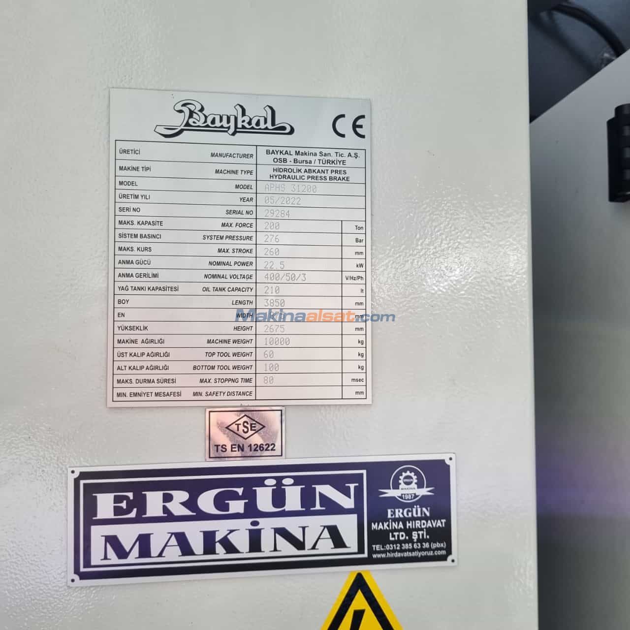 BAYKAL APHS 31200 CNC HİDROLİK ABKANT PRES