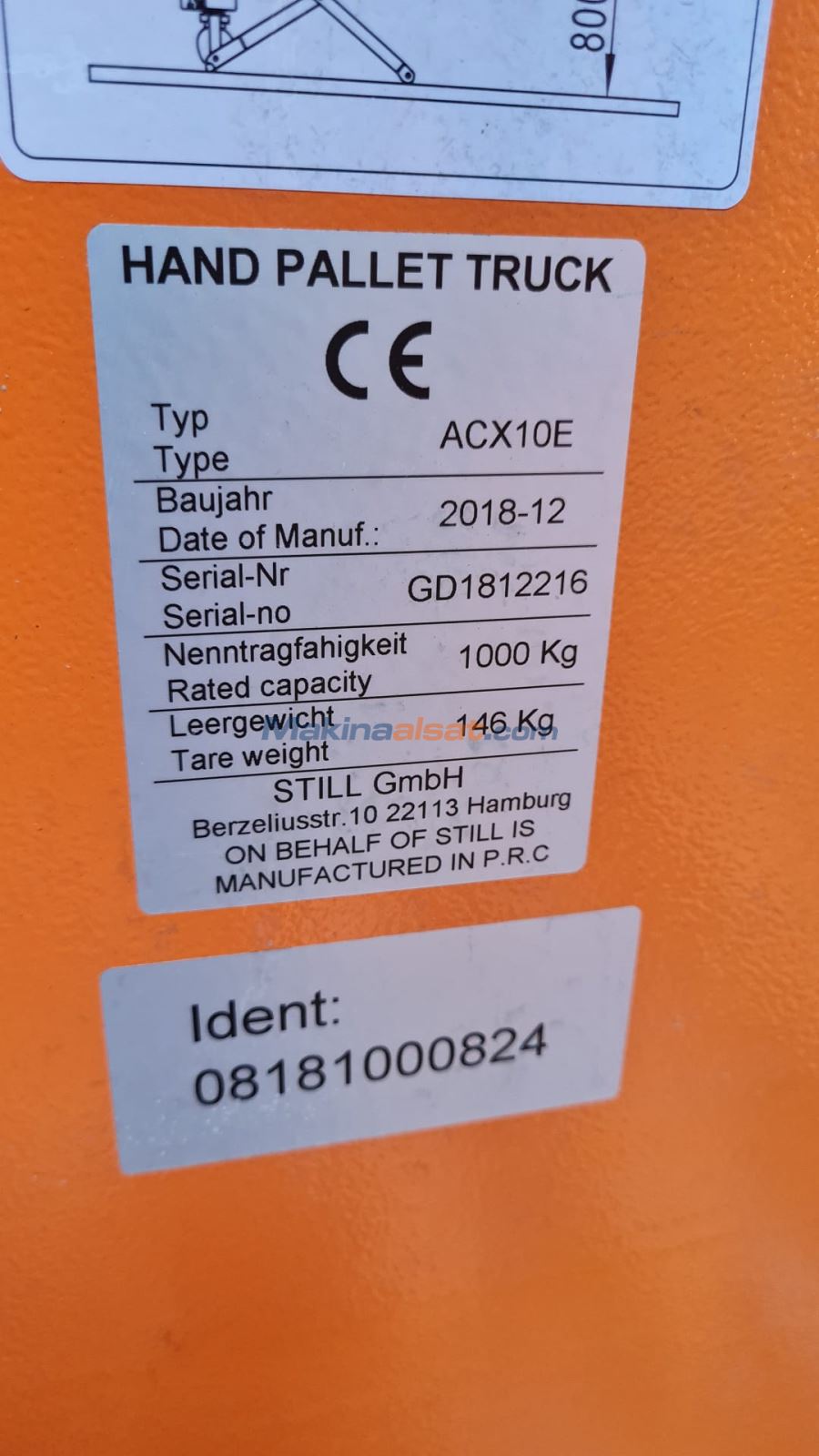 STİL MARKA 1 TON AKÜLÜ MAKASLI TRANSPALET