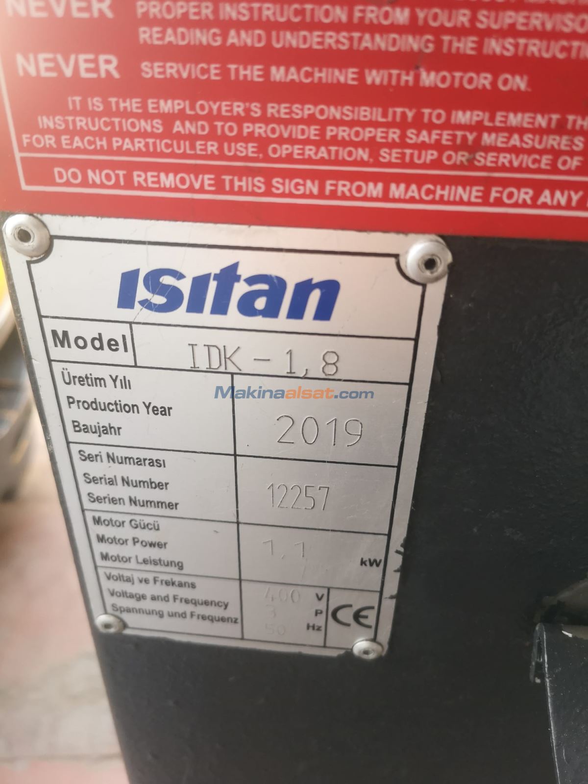 ISITAN IDK 1,8 PNOMATİK ÜST BASKILI DAİRE MAKASI