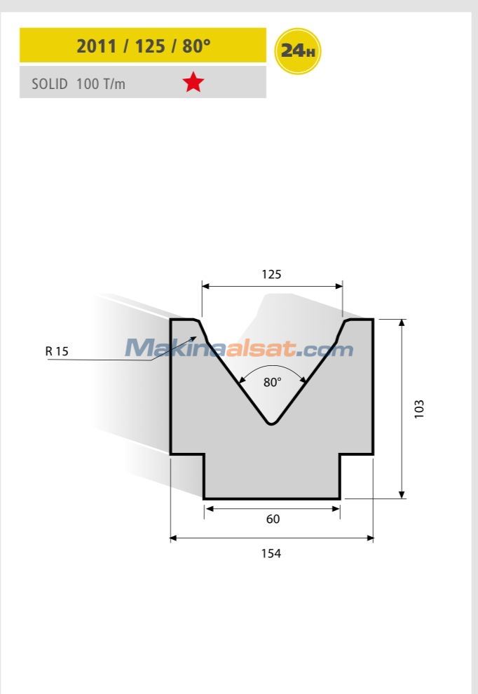 EURAM MARKA V6 V8 V10 V12 V16 V20 V25 ABKANT T ALT KALIPLARI