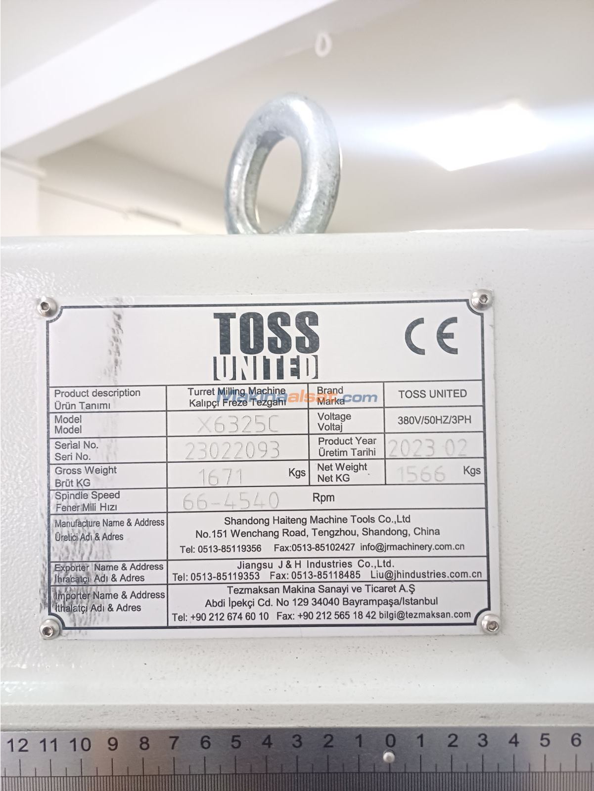 TOSS UNITED X6325C SIFIR KALIPÇI UNİVERSAL FREZE