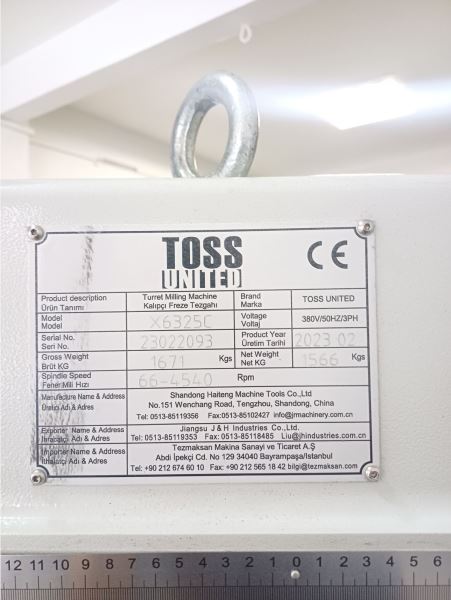 TOSS UNITED X6325C SIFIR KALIPÇI UNİVERSAL FREZE