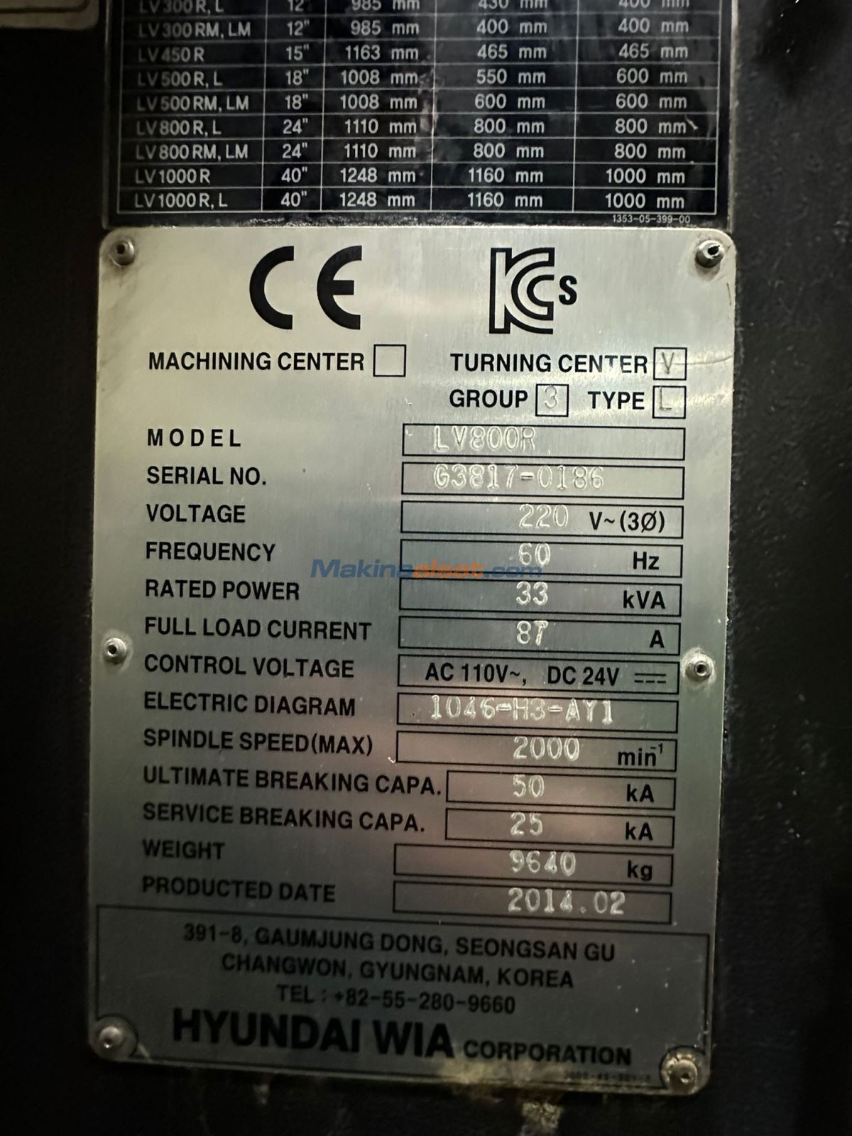 Satılık ikinci el HYUNDAI WIA 2014 - 800 lük Cnc Dik Torna Dik