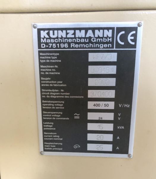 KUNZMANN WF 7/3 CNC Freze