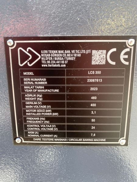 İLERİ TEKNİK LCS 350 YARI OTOMATİK DAİRE TESTERE