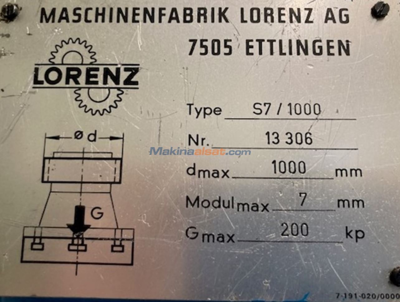 LORENZ S7 /1000 FELLOW DİŞLİ AÇMA