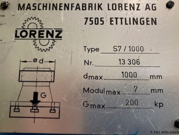 LORENZ S7 /1000 FELLOW DİŞLİ AÇMA