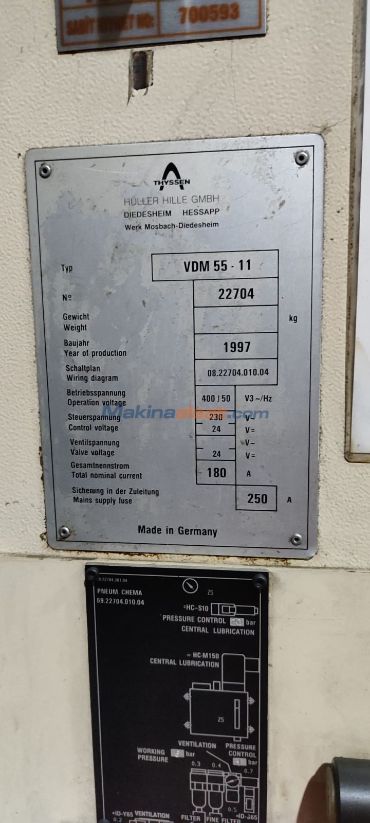 Thyssen Hüller Hille Diedesheim Hesapp - VDM 55-11 Siemens CNC
