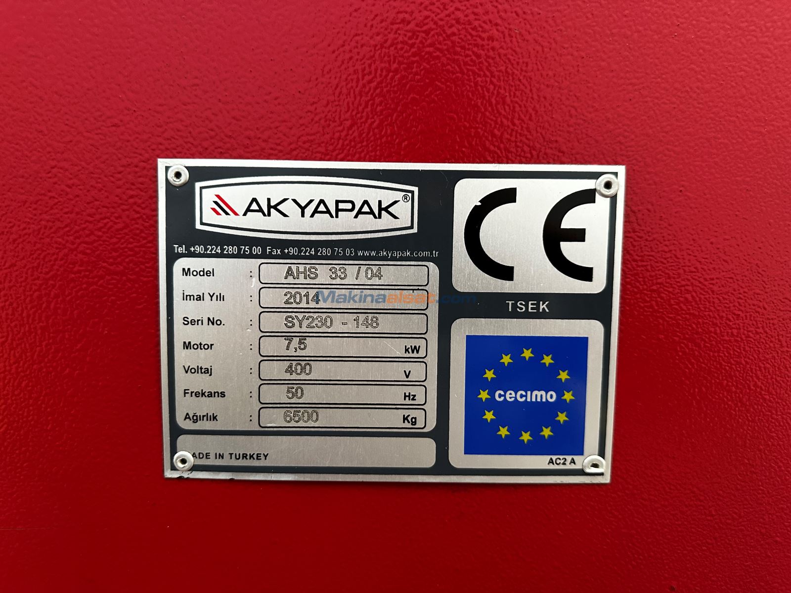 AKYAPAK AHS 3300X4-6 MM. KULAKLI KOMPOZİT BÜKÜM SİLİNDİR