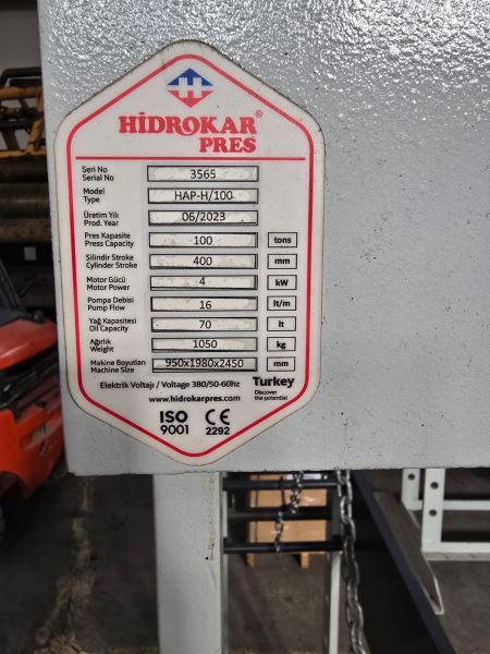 100 TON HİDROLİK PRES