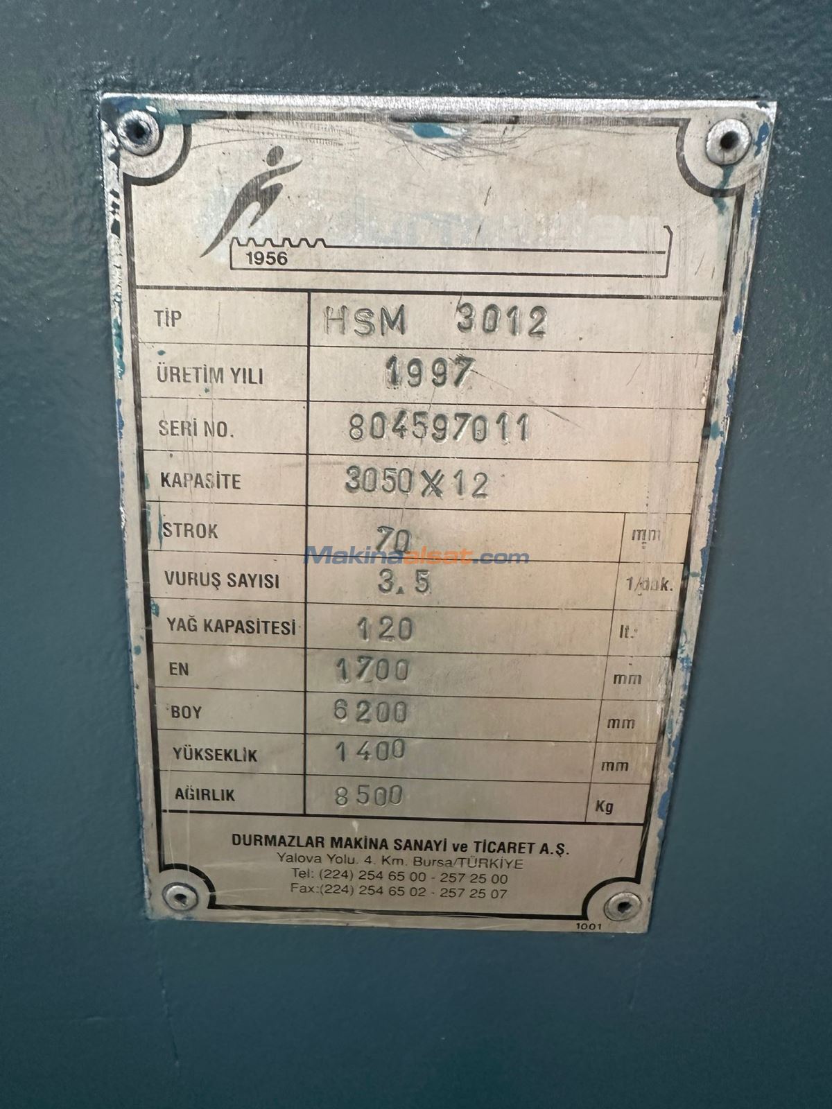 DURMAZLAR 3 METRE 12 HİDROLİK SİLİNDİR
