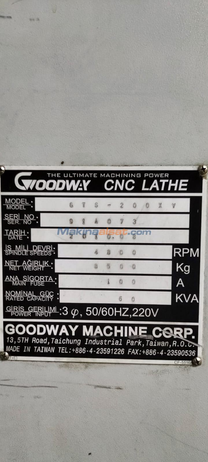 GOODWAY GTS 200 XY  CNC Torna