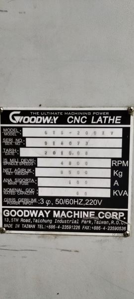 GOODWAY GTS 200 XY  CNC Torna