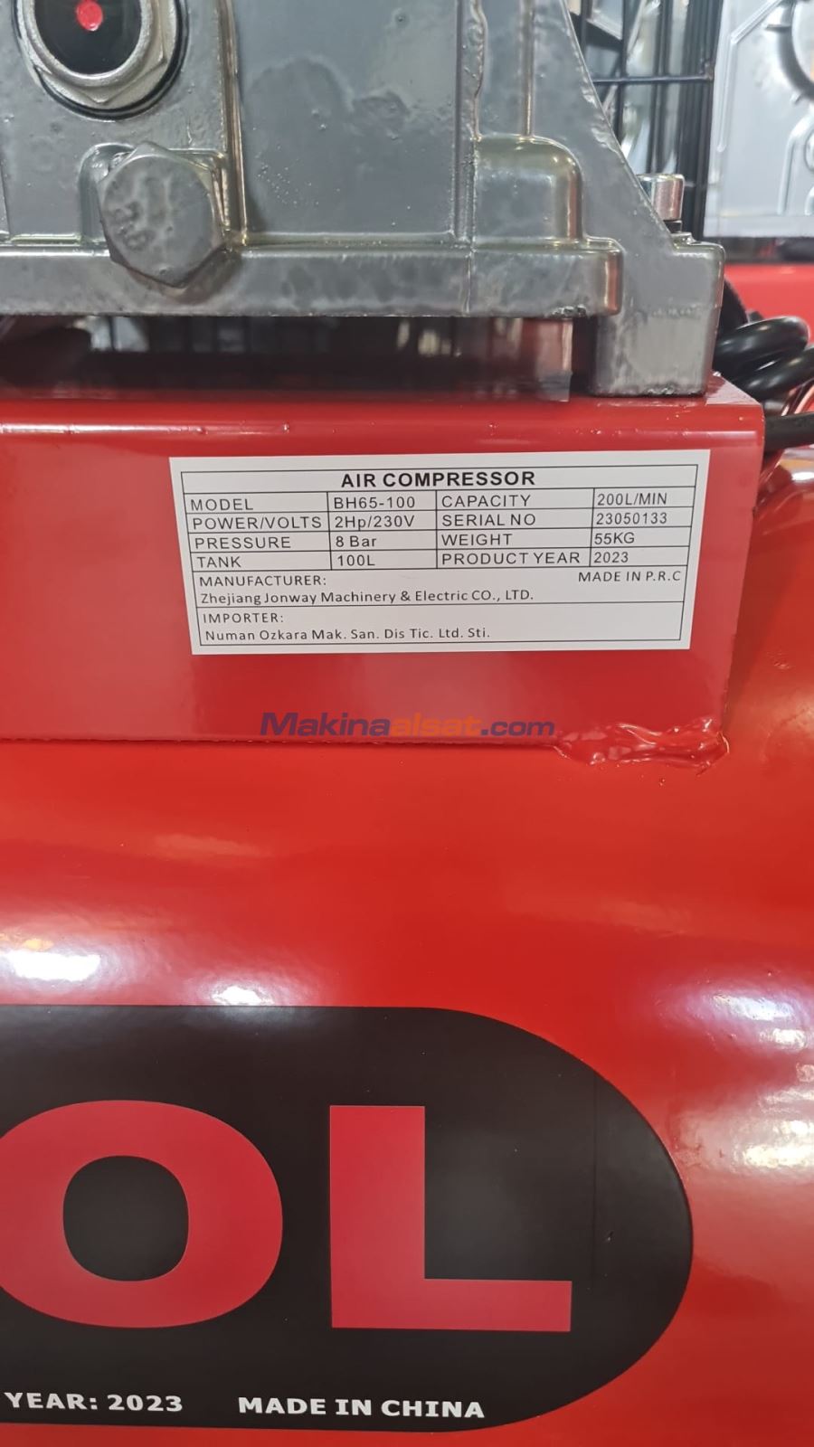 MY TOL 100 LİTRE KOMPRESÖR