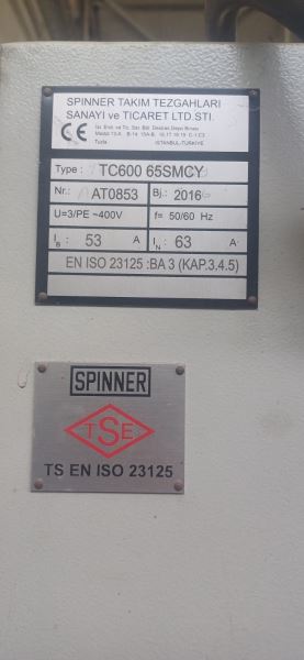 SPINNER TC600 SMCY /  X Z C Y EKSEN ÇİFT AYNALI CNC TORNA