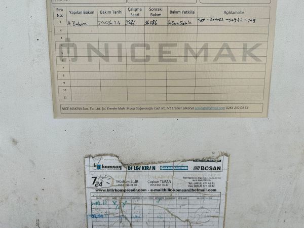 Full Bakımlı Komsan VEK60 45kw 60hp Vidalı Kompresör + Hava Tankı