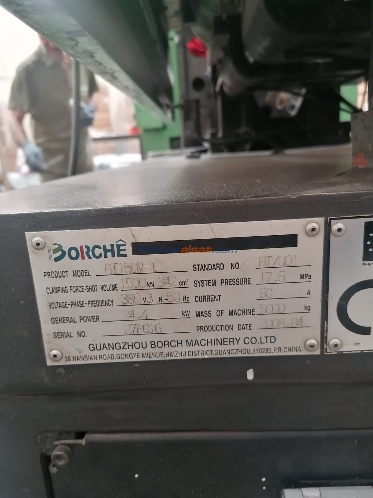 BORCHE BT150V-1 / 150 TON 2008 MODEL PLASTİK ENJEKSİYON