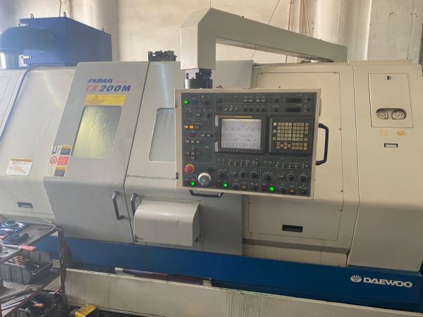 Daewoo Puma TX200M C Eksenli Çift Taret Çift Spindle CNC Torna