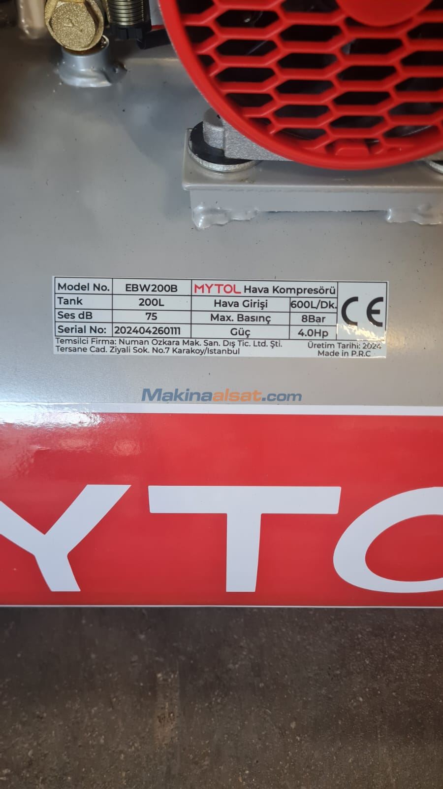 MY TOL 200 LİTRE SESSİZ KOMPRESÖR