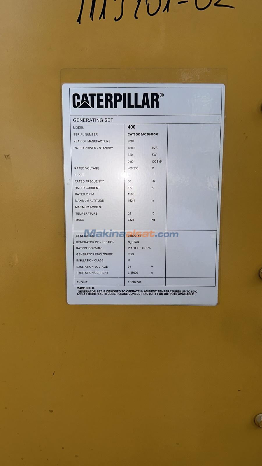 2004 MODEL ÇOK TEMİZ CAT JENERATÖR