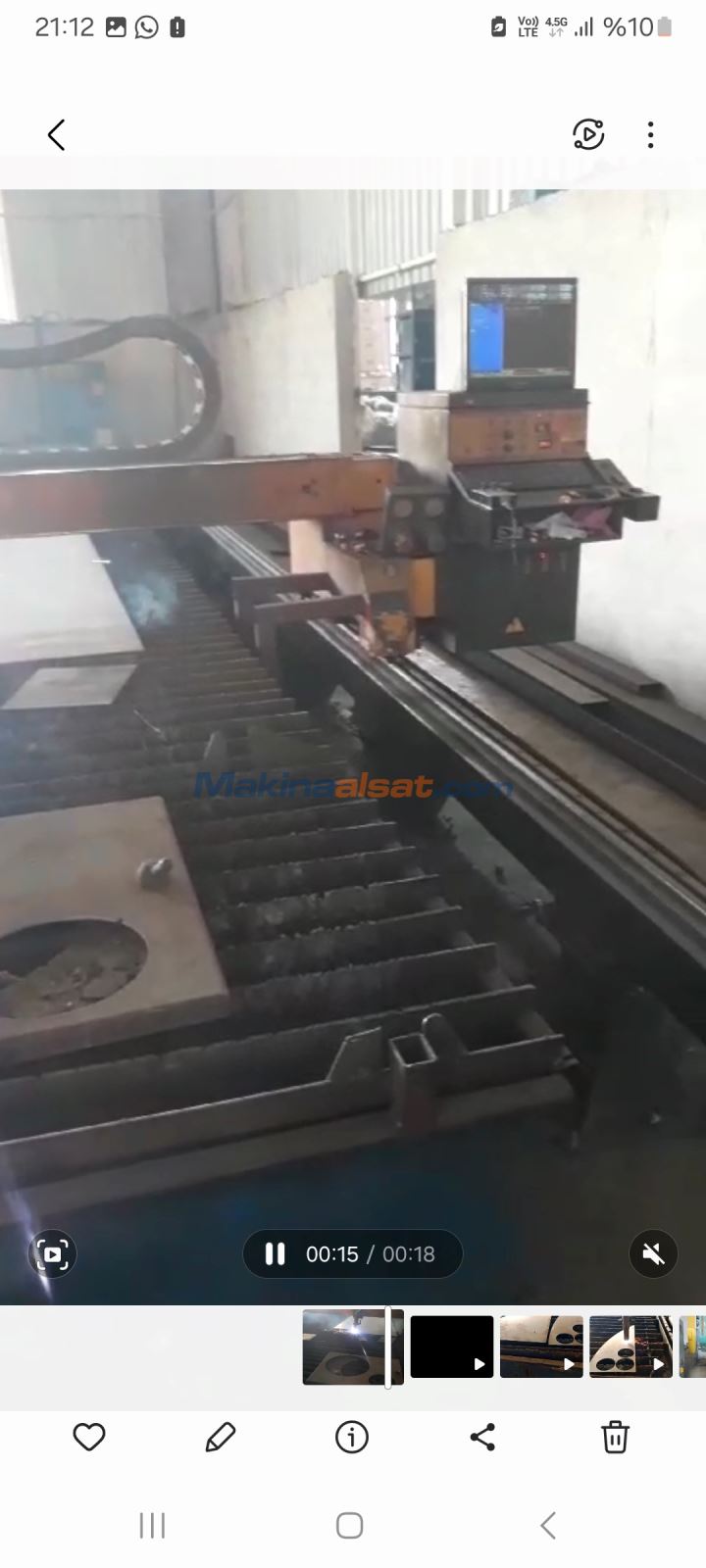 Ajan Plazma 5000 x 15 000 Tabla 260 Amper Plazma Kesim
