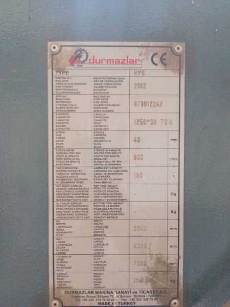 DURMAZLAR RP6 2012 MODEL PUNCH