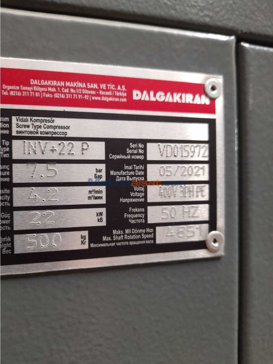 DALGAKIRAN INVERSYS 22 PLUS 22 KW KOMPRESÖR