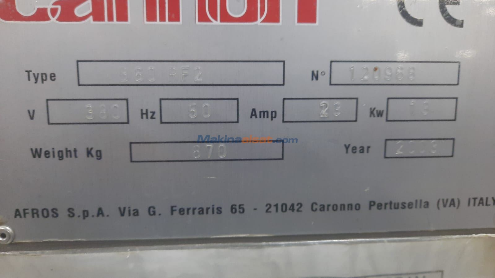 Cannon Afros 60 kg Kapasiteli Alçak Basınç Poliüretan Enjeksiyon