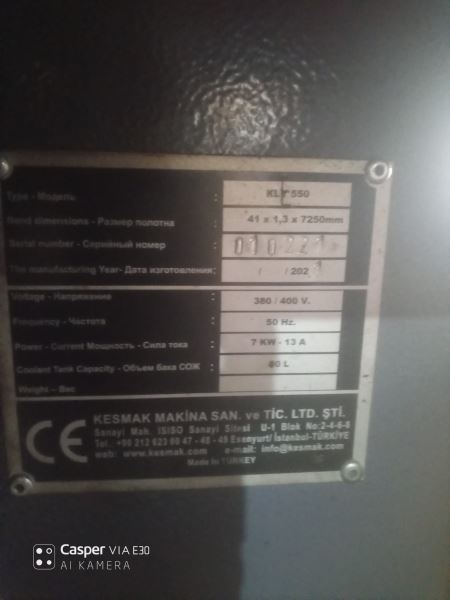 KESMAK KLY550  TAM OTOMATİK  ŞERİT TESTERE
