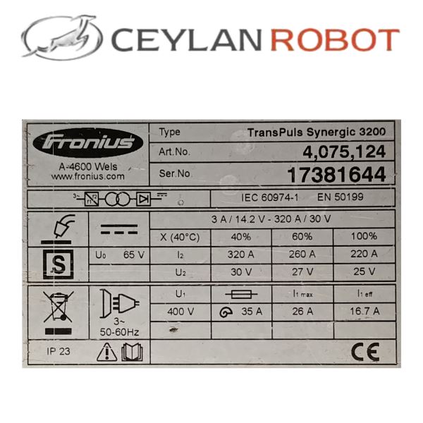 Fronius A-4600 Wels TransPuls Synergic 3200 Gazaltı Kaynak