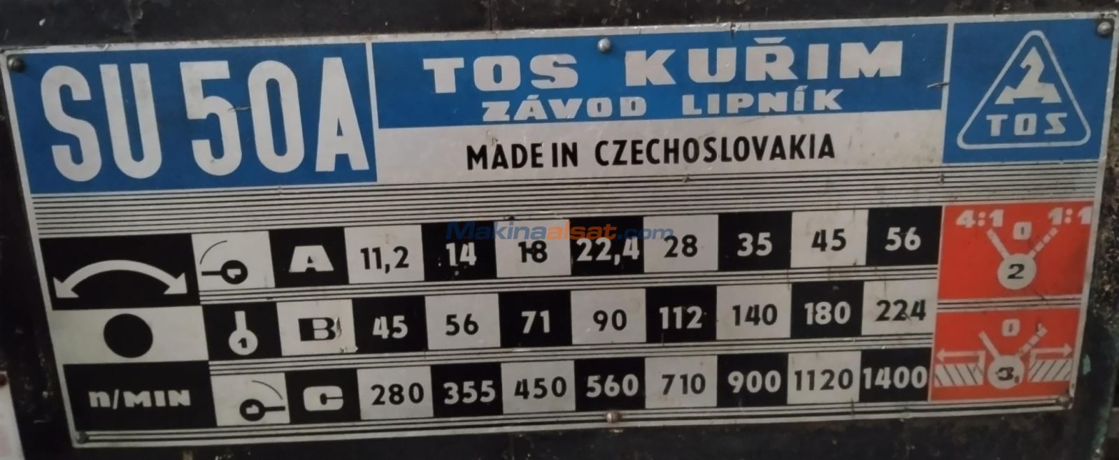 TOS SU 50A 2 METRE TORNA