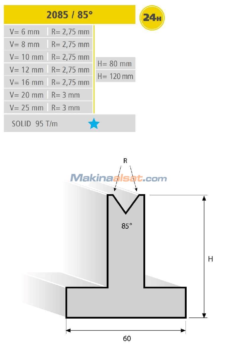 ALT 3022 V:12 - ÜST 1055 Yeni Abkant Kalıbı