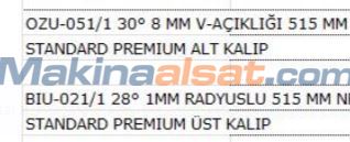 Alt Üst Willa Tipi Sıfır Abkant Kalıbı