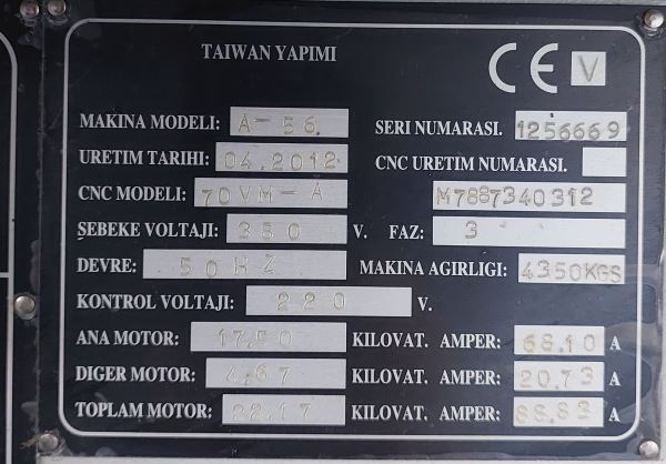 ARGO 3 EKSEN CNC MITSUBISHI CNC Dik İşlem
