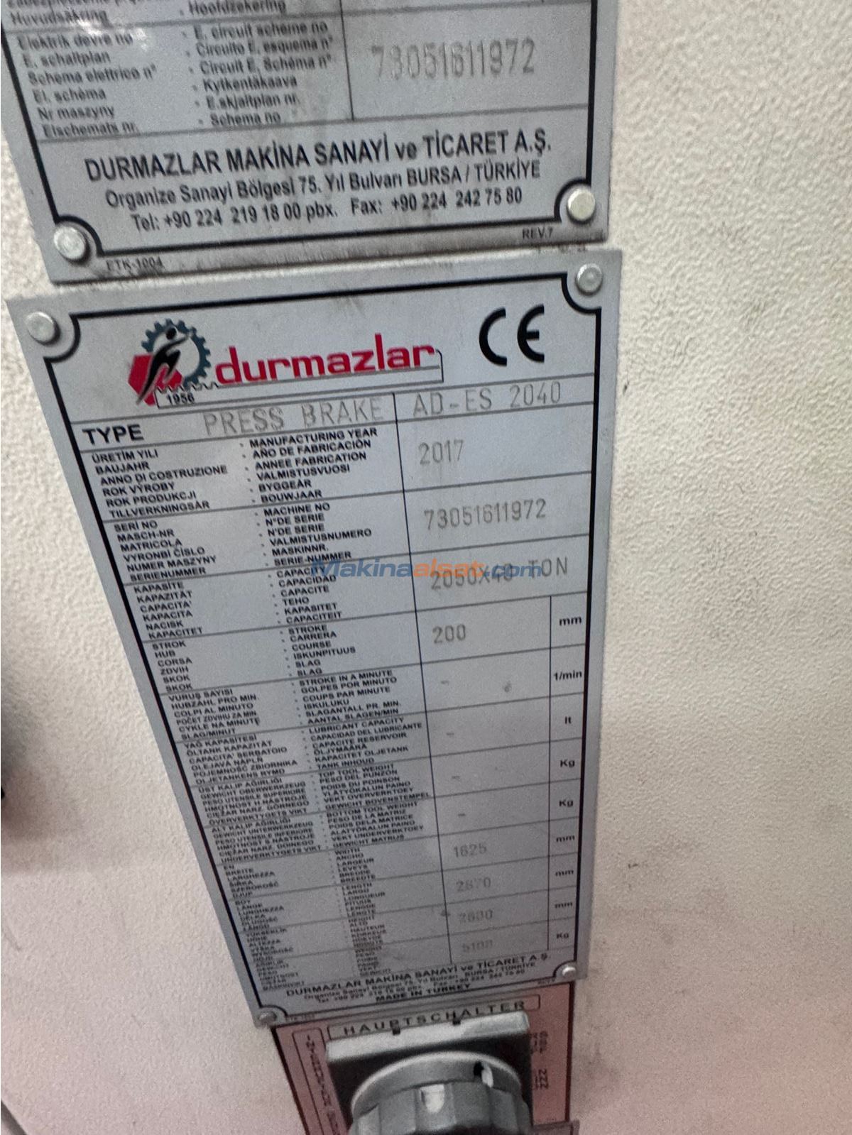 DURMA SERVO ABKANT PRES