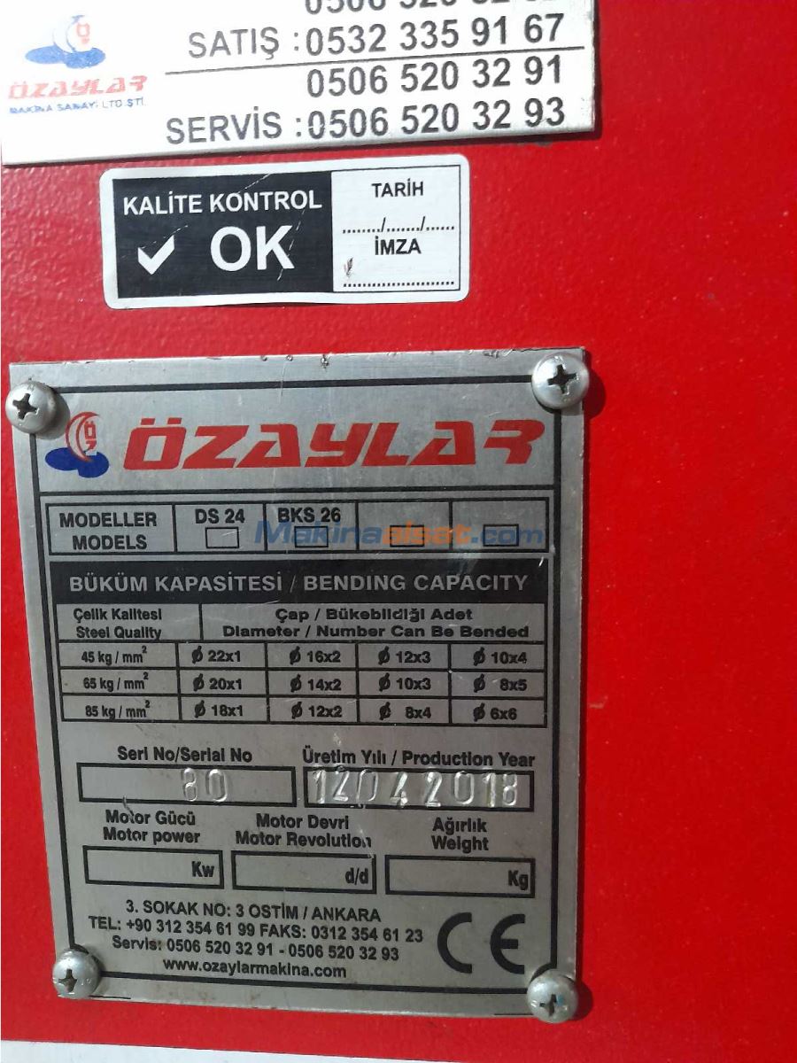 ÖZAYLAR MCB DS-24 İNŞAAT DEMİRİ BÜKME