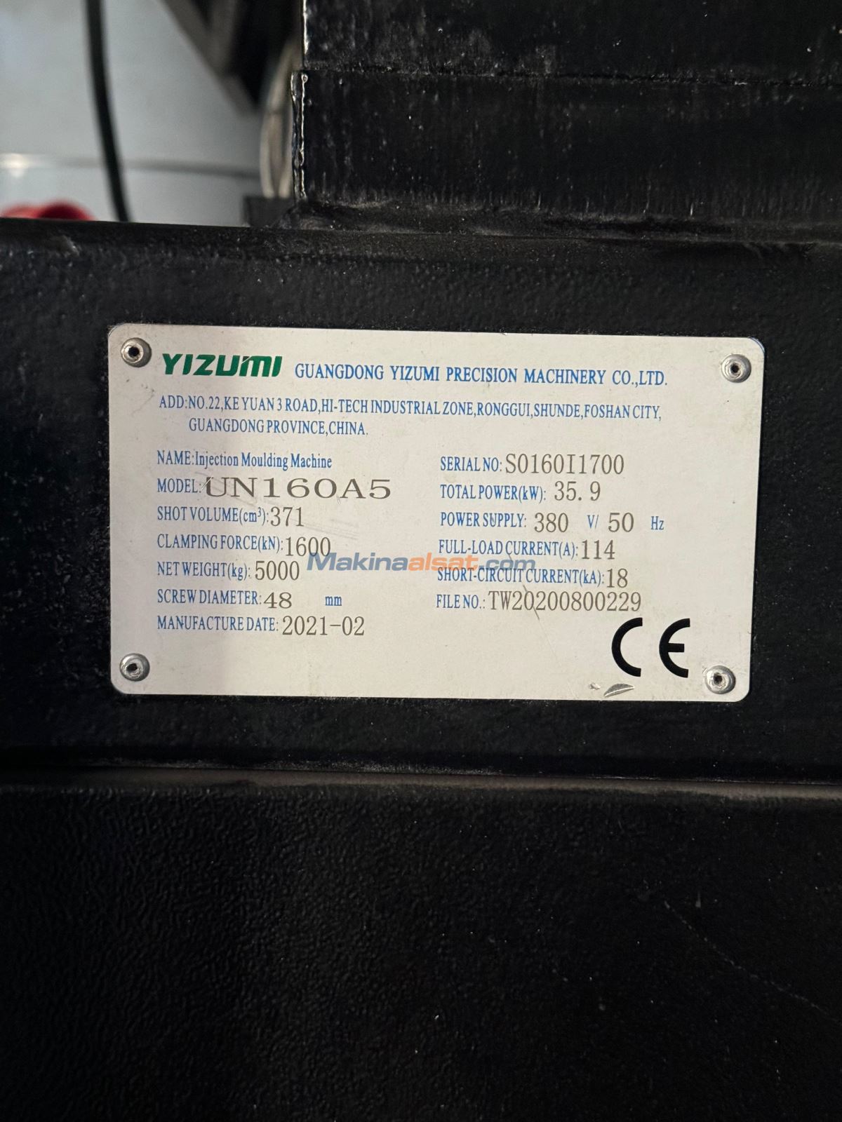 YİZUMİ UN160A5 - MODEL YILI 2021 - Plastik Enjeksiyon