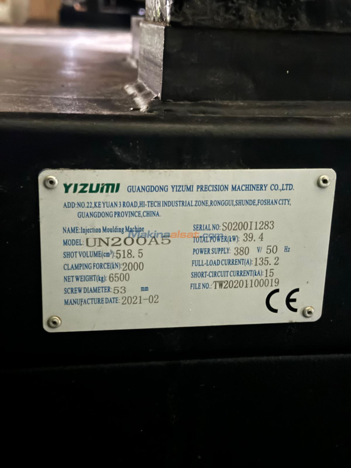 YİZUMİ UN200A5 - MODEL YILI 2021 - Plastik Enjeksiyon