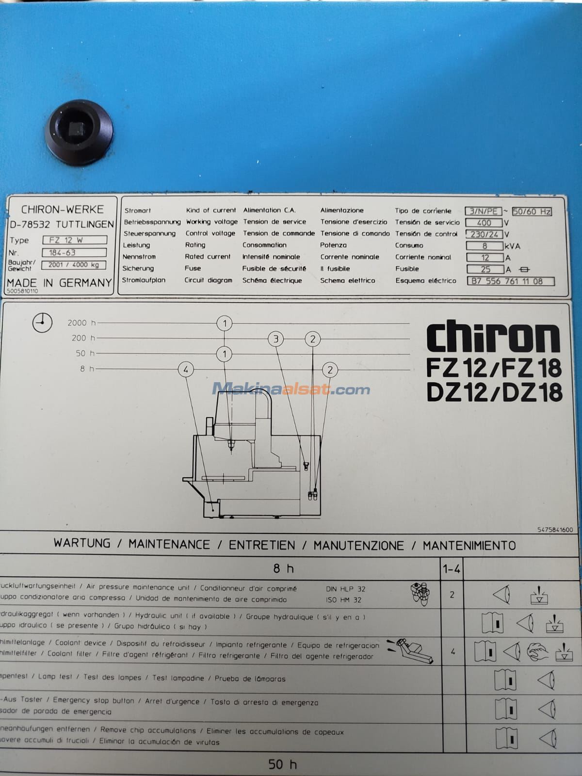 CHİRON FZ-12 W CNC DİK İŞLEME MERKEZİ