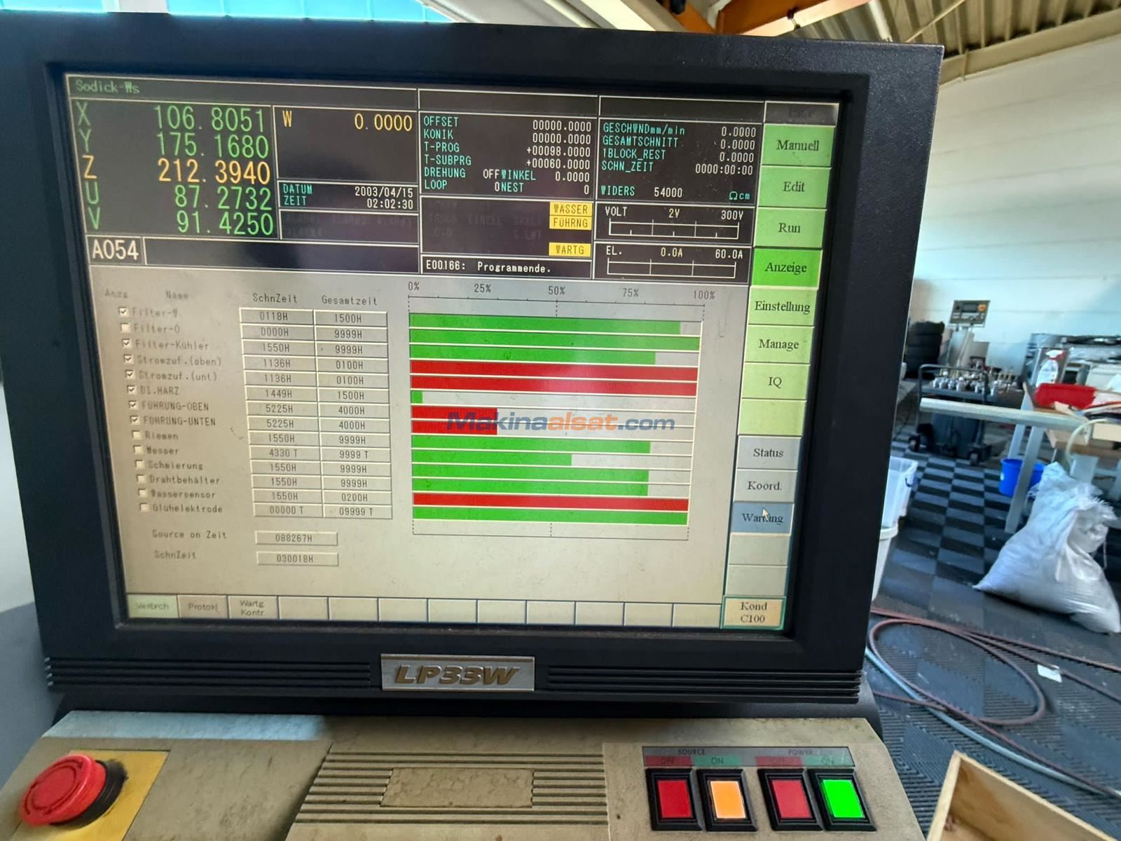 SODICK AQ537L 2008 MODEL TEL EROZYON