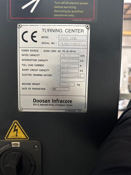 2011 Model Doosan Puma 280L CNC Torna