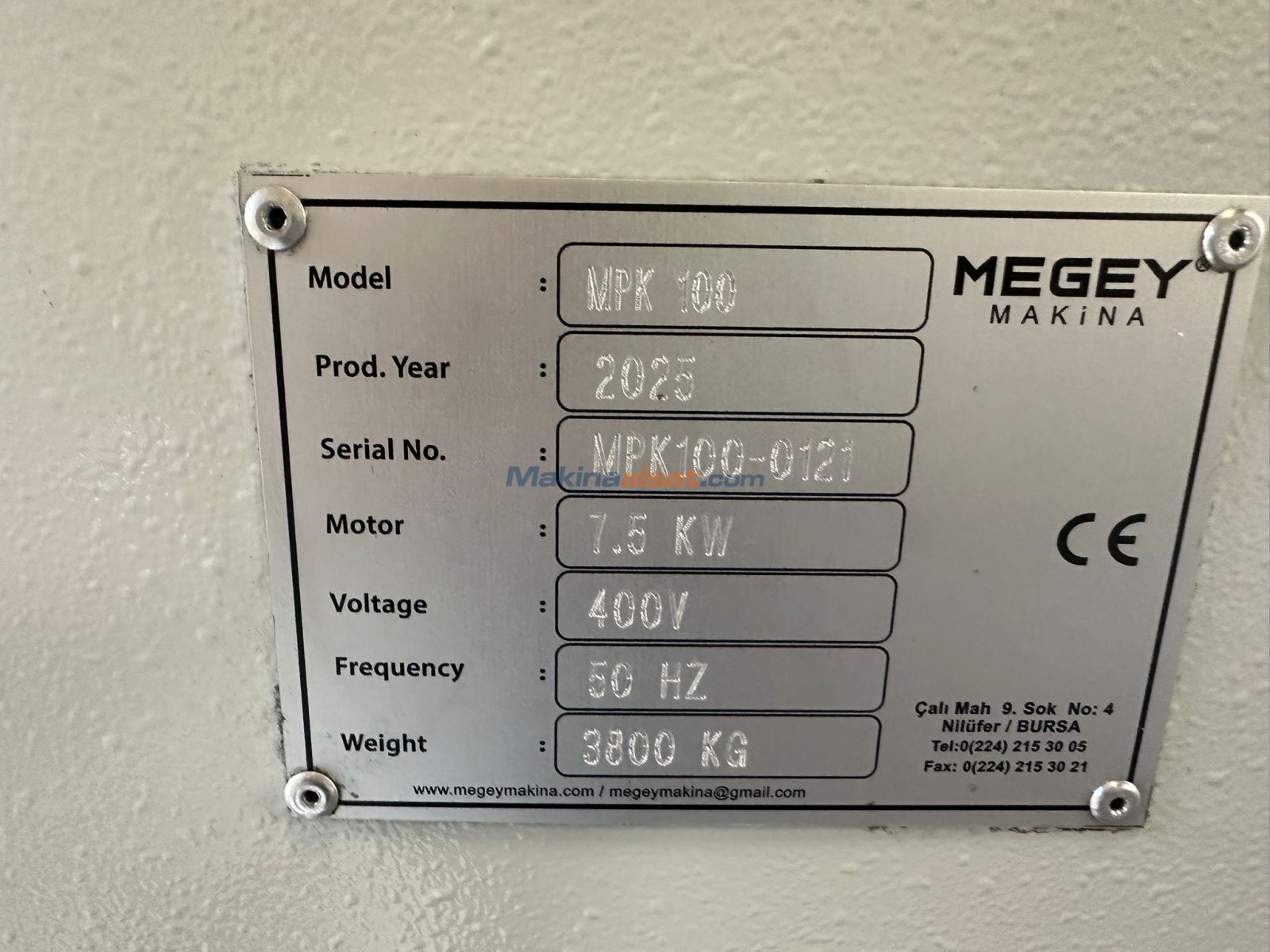 100 LÜK HİDROLİK PROFİL BÜKME MEGEY MARKA