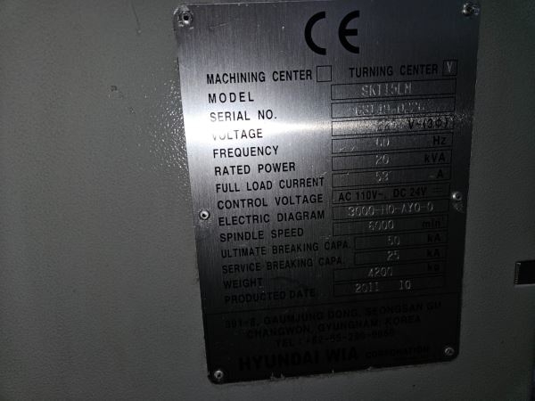 2011 Hyundai SKT15LM ( C Eksen ) CNC Torna