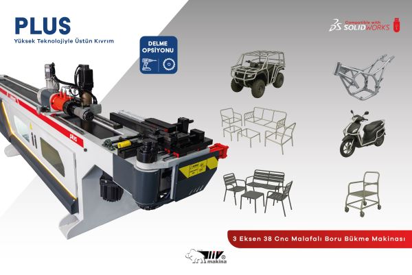 Liv Makina PLUS 3 Eksen 38 Cnc Malafalı Boru Bükme